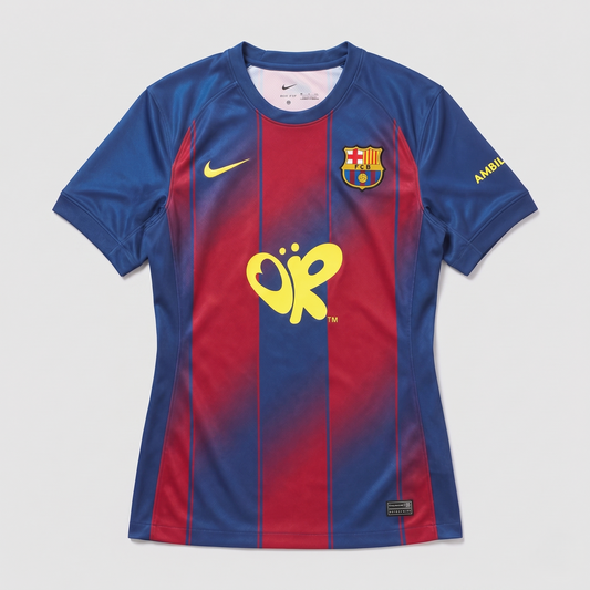 Barcelona Home Women's Jersey 2025/26 - Yellow Bubble Logo