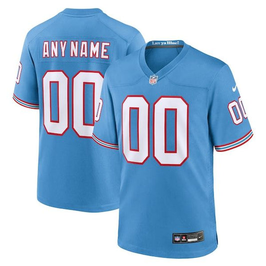 Tennessee Titans Throwback Custom Game Jersey Light Blue