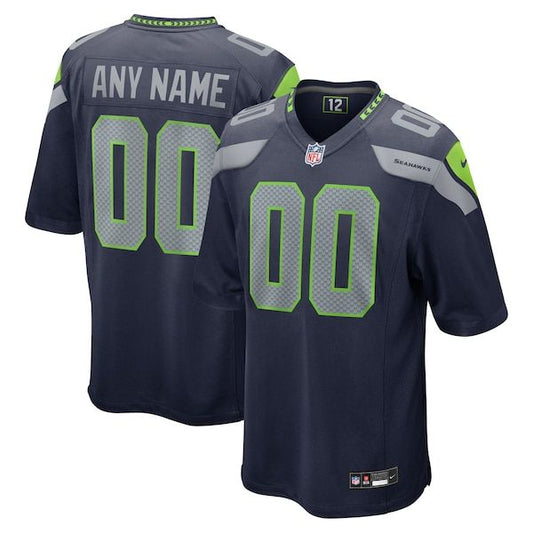 Seattle Seahawks Custom Game Jersey Navy
