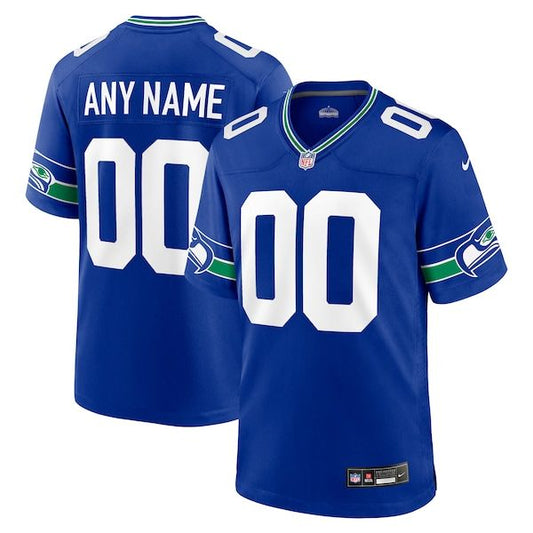 Seattle Seahawks Throwback Custom Jersey Royal