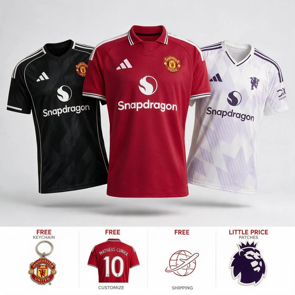Manchester United Combo 26/27 - Home, 25/26 Away and 25/26 Third